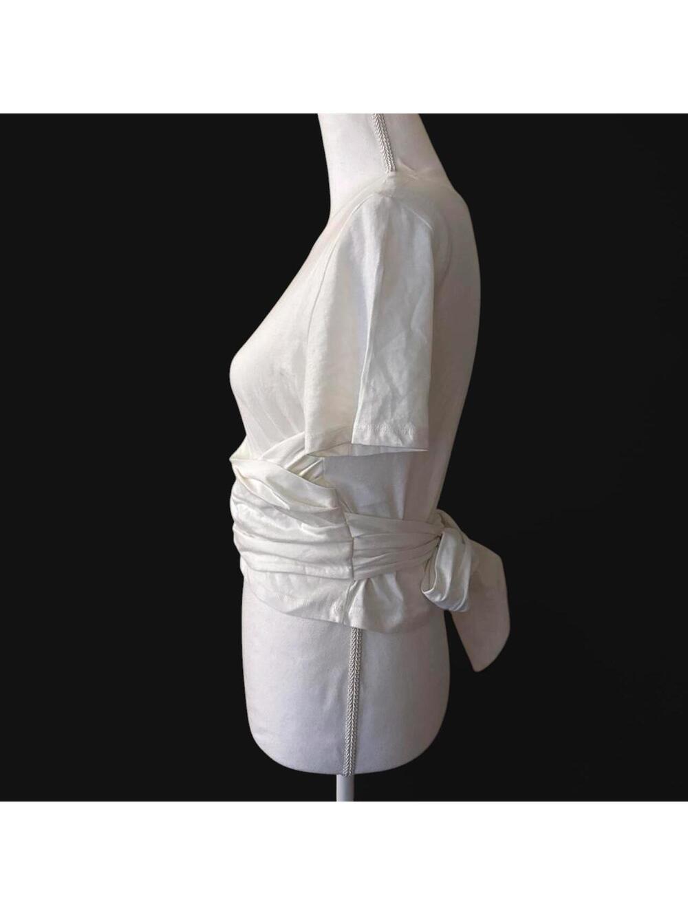 Pilcro White ruched crop top with a flattering fit size S/P - Picture 4 of 7